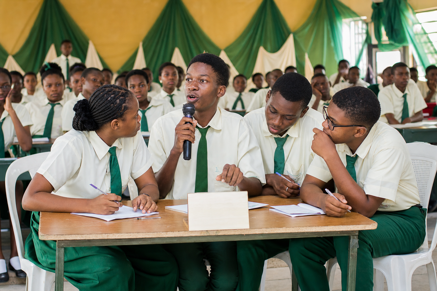 Best Praise students taking part in an academic quiz
